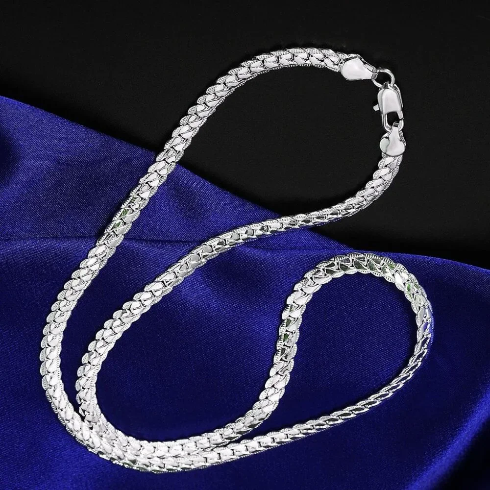 Lenoxette Shimmer 925 Sterling Silver Herringbone Chain Necklace Gift Packaged - Picture 9 of 9